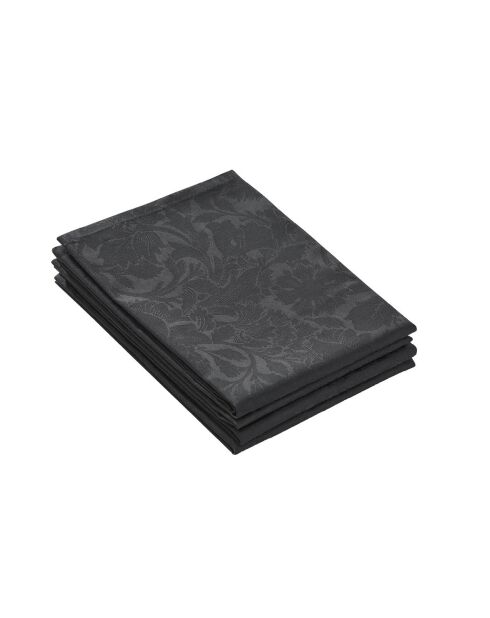 Set de 4 serviettes Arabesque gris foncé - 50x50 cm