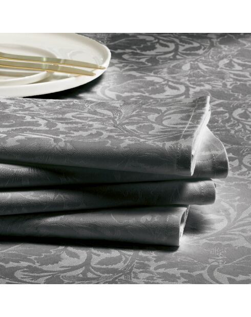 Set de 4 serviettes Arabesque gris foncé - 50x50 cm