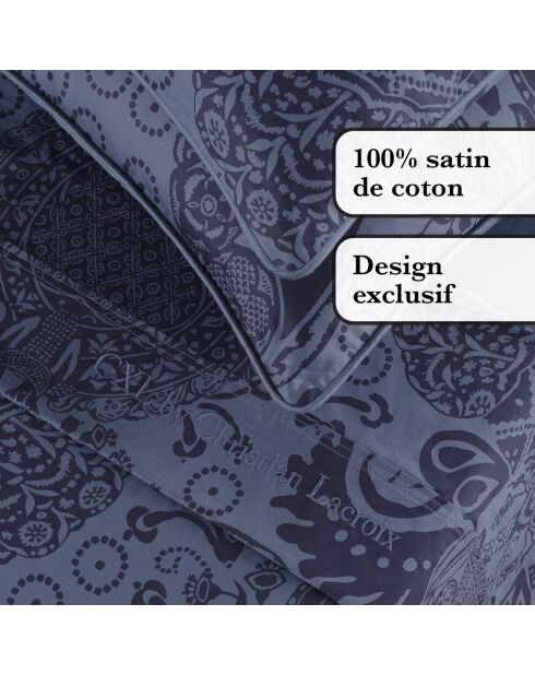 Ensemble de draps satin de coton Arles Bleu - 150 x 200 x 30 cm