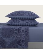 Ensemble de draps satin de coton Arles Bleu - 150 x 200 x 30 cm