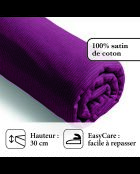 Drap-housse satin de coton Pollen prune