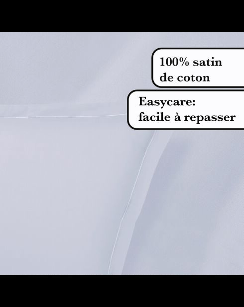1 Baratta Grau 01 - 2x schlichter Kissenbezug aus Baumwollsatin (63x63 cm)