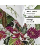 Ensemble de draps satin de coton Garden Vert - 240 x 300 cm