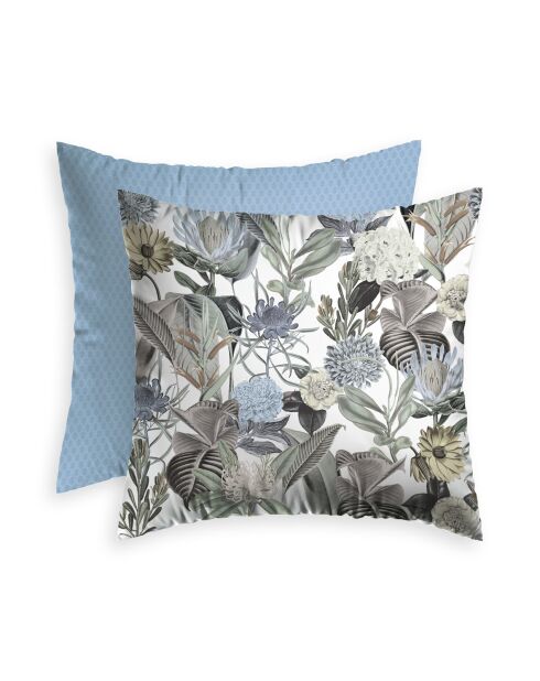 Garten-Kissenbezug aus Baumwollsatin, 63 x 63 cm, hellblau