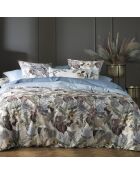 Garten-Kissenbezug aus Baumwollsatin, 63 x 63 cm, hellblau