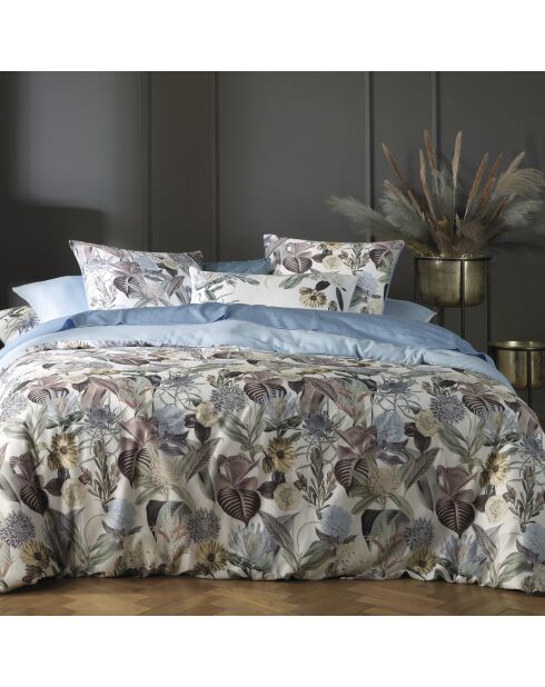 Garten-Kissenbezug aus Baumwollsatin, 63 x 63 cm, hellblau