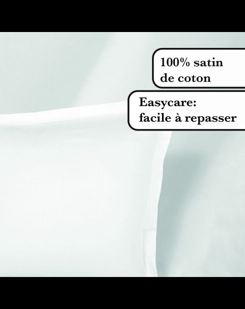 Einfarbiger Kissenbezug aus Baumwollsatin 1 Baratta weiß 01 - 2x (63x63 cm)
