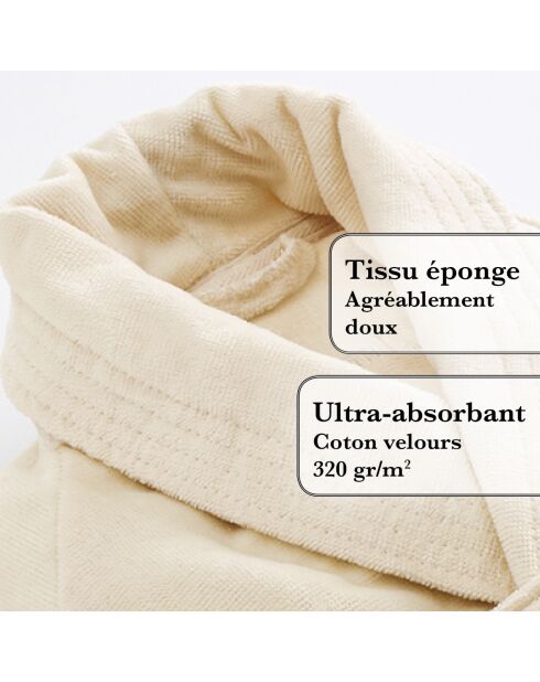 Peignoir avec col châle Vanille