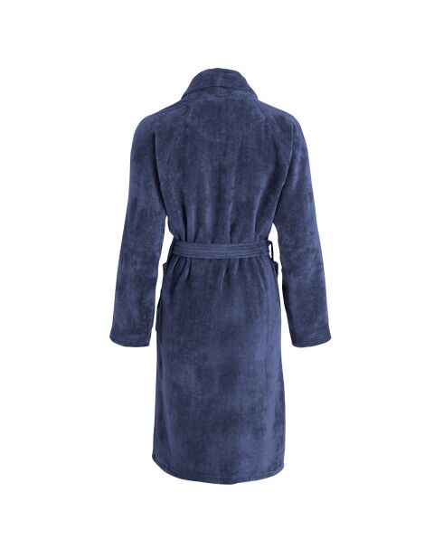 Peignoir avec col châle bleu foncé
