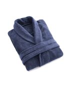 Peignoir avec col châle bleu foncé