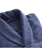 Peignoir avec col châle bleu foncé