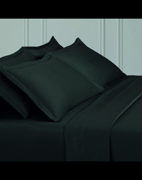 1 Baratta Kissenbezug aus Baumwollsatin, grau, einfarbig, 03 - 2 x (50 x 70 cm)