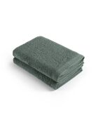 Set de 2 essuie-mains en coton ultra doux - vert sauge - 2x(45x45 cm)