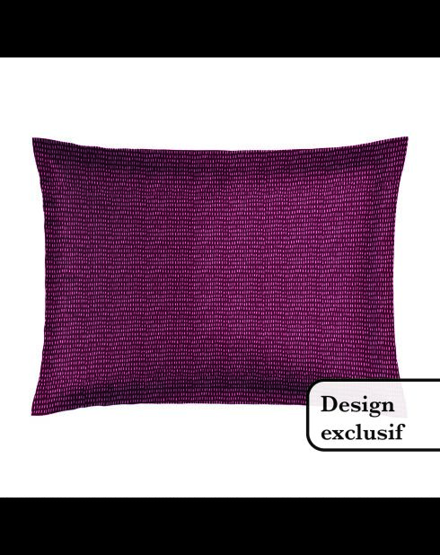2 federe in cotone satinato Pollen/Fiori pastello bordeaux - 50x70 cm