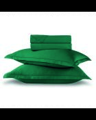Set di lenzuola in raso di cotone tinta unita 1 baratta verde 02 + 160x200x30 cm + 2x (63x63 cm)