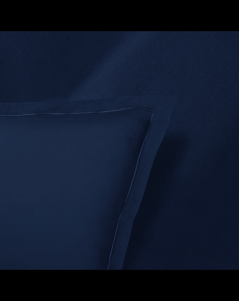 1 Kissenbezug aus Baumwollsatin, blau, einfarbig, 07-2 x (63 x 63 cm)