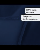 1 Kissenbezug aus Baumwollsatin, blau, einfarbig, 07-2 x (63 x 63 cm)