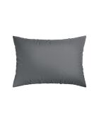 Taie d'oreiller satin de coton rayure tissé Jacquard gris foncé - 50x70 cm