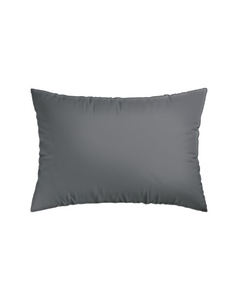 Taie d'oreiller satin de coton rayure tissé Jacquard gris foncé - 50x70 cm