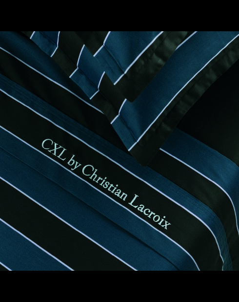 Juego de sábanas de satén de algodón Eclipse azul oscuro + 160x200x30 cm + 2x (63x63 cm)