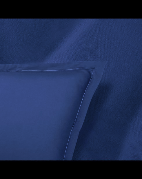 Set di lenzuola in raso di cotone tinta unita 1 baratta blue 06 - 230x270 cm + 150x200x30 cm + 2x (50x80 cm)