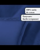 Set di lenzuola in raso di cotone tinta unita 1 baratta blue 06 - 230x270 cm + 150x200x30 cm + 2x (50x80 cm)