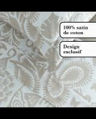 Love Stories Bettlakenset aus Baumwollsatin, taupefarben+2x (90x200x30 cm) +2x (63x63 cm)