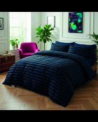 Copriletto in raso di cotone Eclipse blu scuro - 220x250 cm