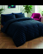 Copriletto in raso di cotone Eclipse blu scuro - 220x250 cm