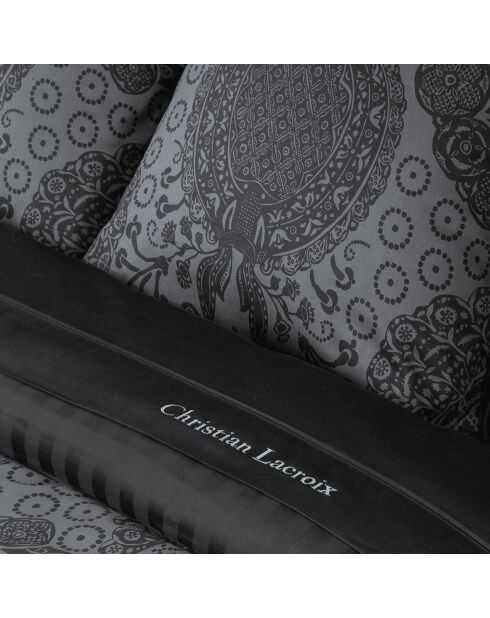 Custodia Arles in raso di cotone grigio scuro - 43x210 cm