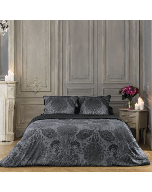 Custodia Arles in raso di cotone grigio scuro - 43x210 cm