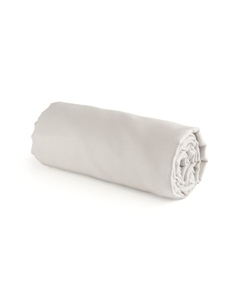 Drap-housse satin de coton uni taupe