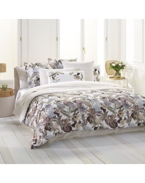 Drap-housse satin de coton uni taupe