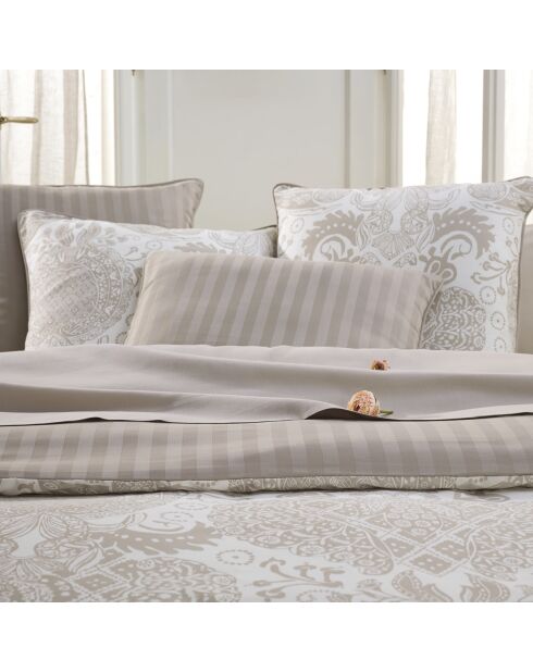 Arles Kissenbezug aus Baumwollsatin, 63 x 63 cm, taupefarben