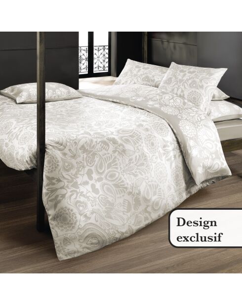 Custodia Love stories in raso di cotone taupe - 43x210 cm