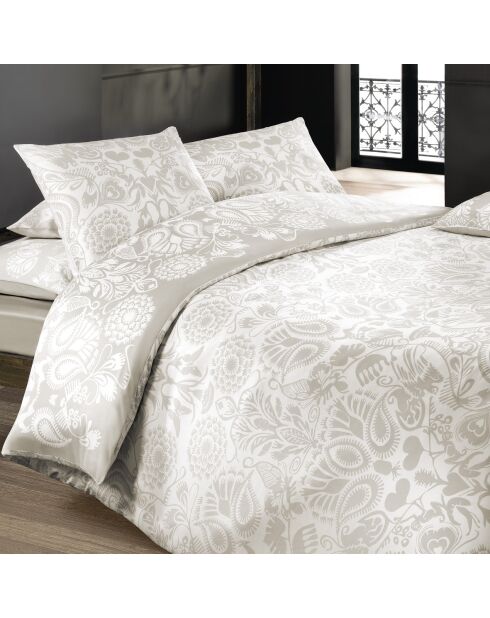 Custodia Love stories in raso di cotone taupe - 43x210 cm