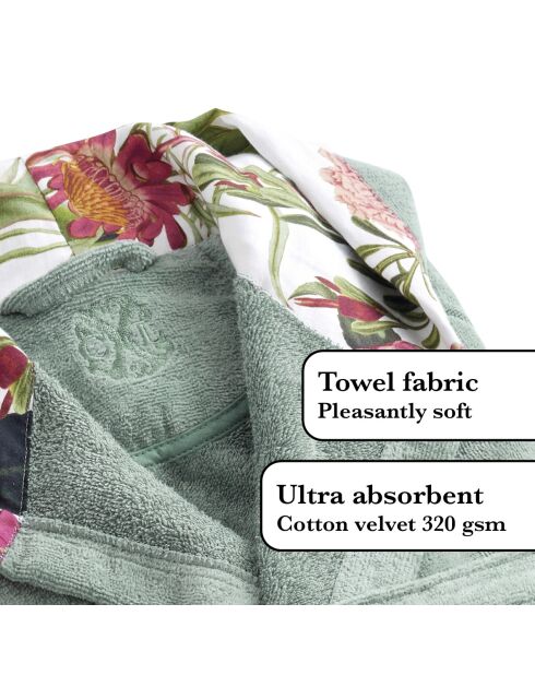 Peignoir avec capuche Garden vert