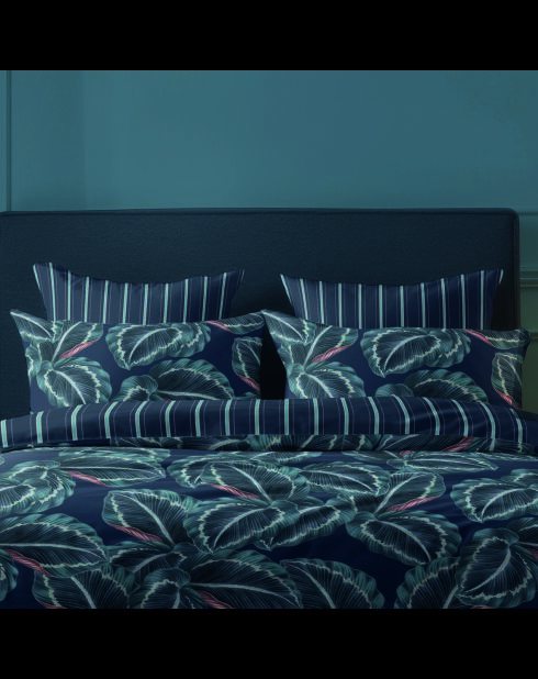 2 Kissenbezüge aus Baumwollsatin von Tigelle, 50 x 70 cm, dunkelblau