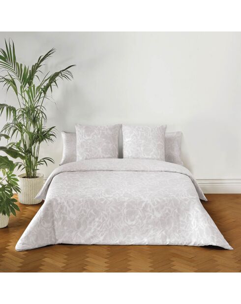 Kissenbezug aus Baumwollsatin in Arabesque-Farbe, 50 x 70 cm, taupefarben