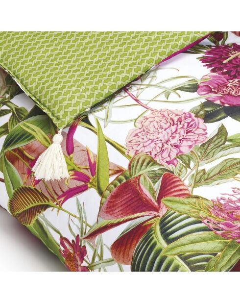 Trapunta con nappine super spesse in raso di cotone 100% — 140x200 cm: Garden green