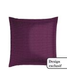 Kissenbezüge aus weißem Baumwollsatin mit 2 kunstvollen Blumen, 63 x 63 cm