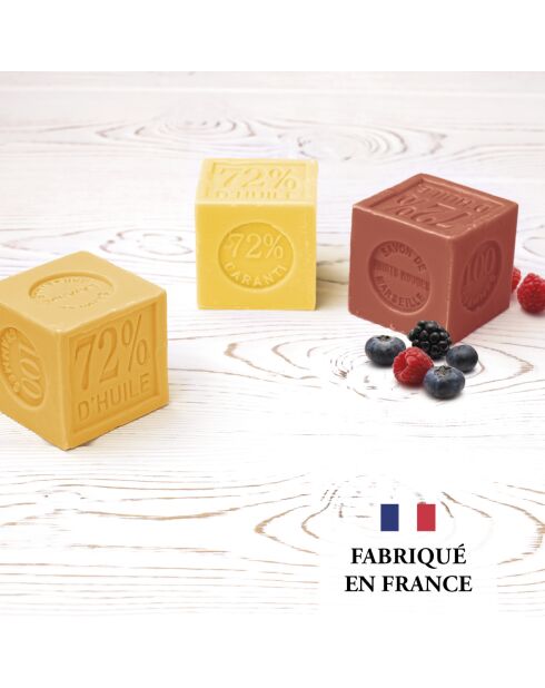 Pack de 3 savons de Marseille solides fruités - 3x100 g