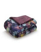 Trapunta con nappine Tanzania prugna - 140x200 cm