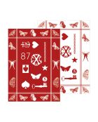 Set de 2 paños de cocina Amulette rojo/blanco - 50x70 cm