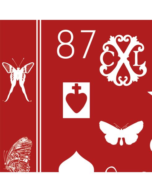 Set de 2 paños de cocina Amulette rojo/blanco - 50x70 cm