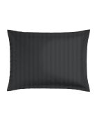 Funda de almohada de satén de algodón con rayas tejidas Dobby, color negro, 50 x 70 cm