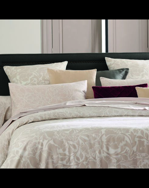 Arabesque taupe katoenen satijnen kussensloop - 63x63 cm