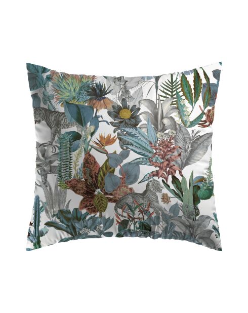 2 weiße Kissenbezüge aus Sansibar-Baumwollsatin, 63 x 63 cm