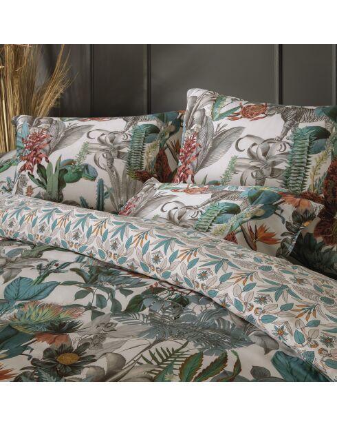 2 weiße Kissenbezüge aus Sansibar-Baumwollsatin, 63 x 63 cm