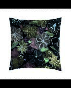 2 katoenen satijnen kussenslopen Pastelbloemen Zwart - 63x63 cm